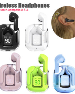Bluetooth Compatible 5.3 LED Power Digital Display Stereo Sound Transparent Wireless Earbuds